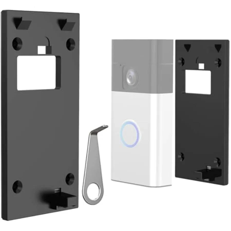 

No-Drill Doorbell Mount Compatible with Ring/Other Battery Doorbell 2024 Release,Strong Adhesive Doorbell Mounting Plate Holder