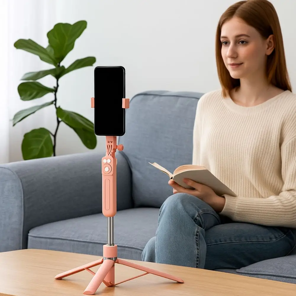 

1.7M Bluetooth Selfie Stick Wireless Remote Control Foldable Design Selfie Stick Tripod 360 ° Rotation Expandable Tripod Stand