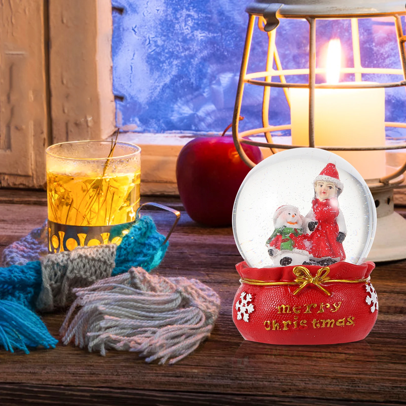 

Christmas Globes Crystal Ball Home Decor Resin Glass Xmas Desktop Ornament Miss