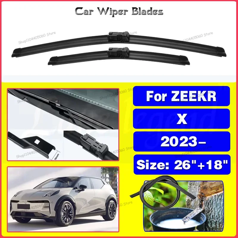 For ZEEKR X 2023 66 kWh Me You 4seats 5seat Car Front Wiper Blades Windscreen Winshield Brushes Cutter Car Accessories 26