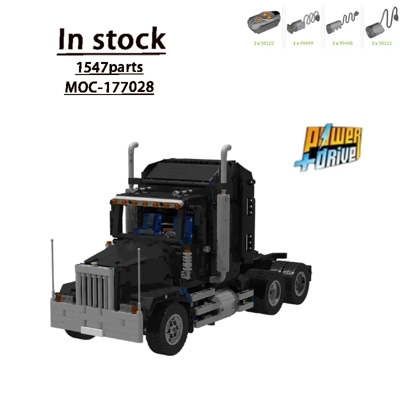 

MOC-177028Электрический пульт дистанционного управления AmericanTruck, модель строительного блока, 1547 деталей, MOC, креативная игрушка для мальчиков и детей, рождественский строительный блок