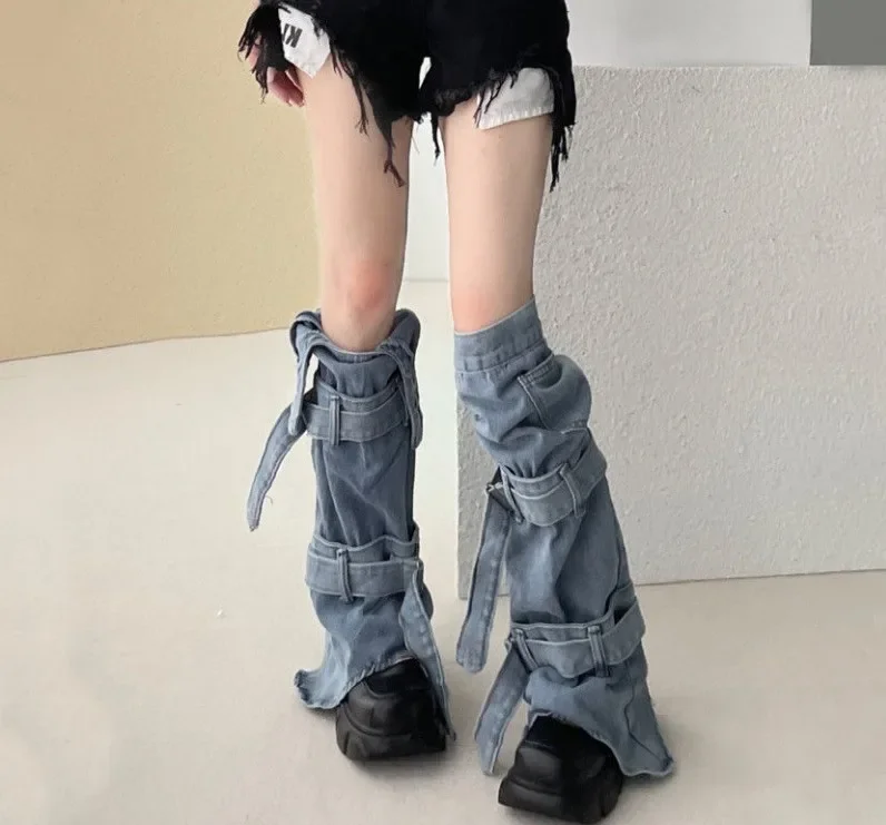 New Fashion Women Spicy Girl Subculture Jk Knee Strap Horn Jeans Calf Pile Socks Niche Socks Skin Friendly Hot Sale