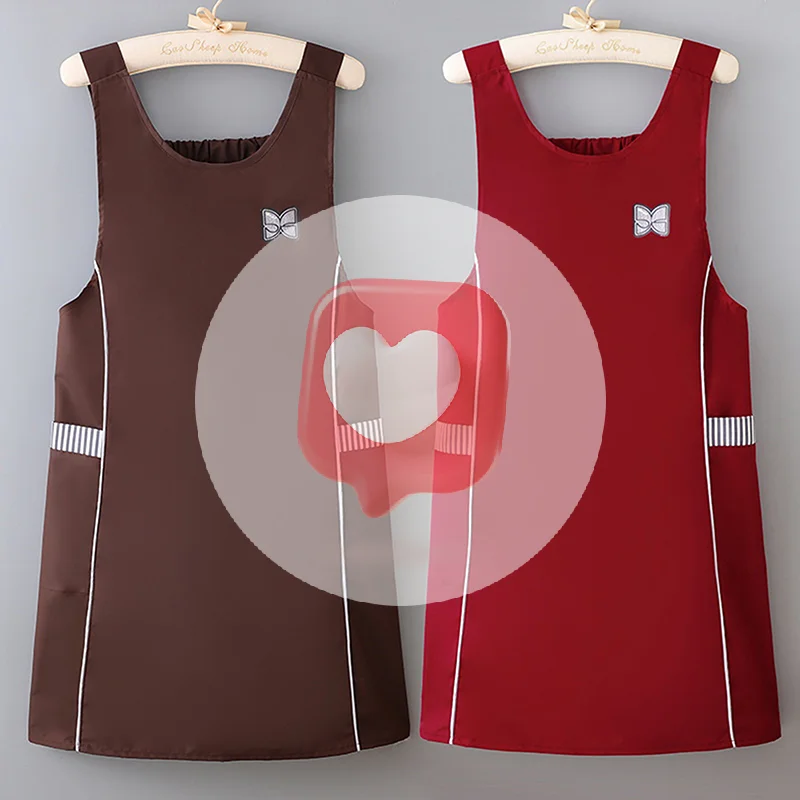 

Модный тонкий жилет, фартук, водонепроницаемый фартук с поясным ремнем, однотонный маслостойкий фартук для приготовления пищи, выпечки, дышащая форма