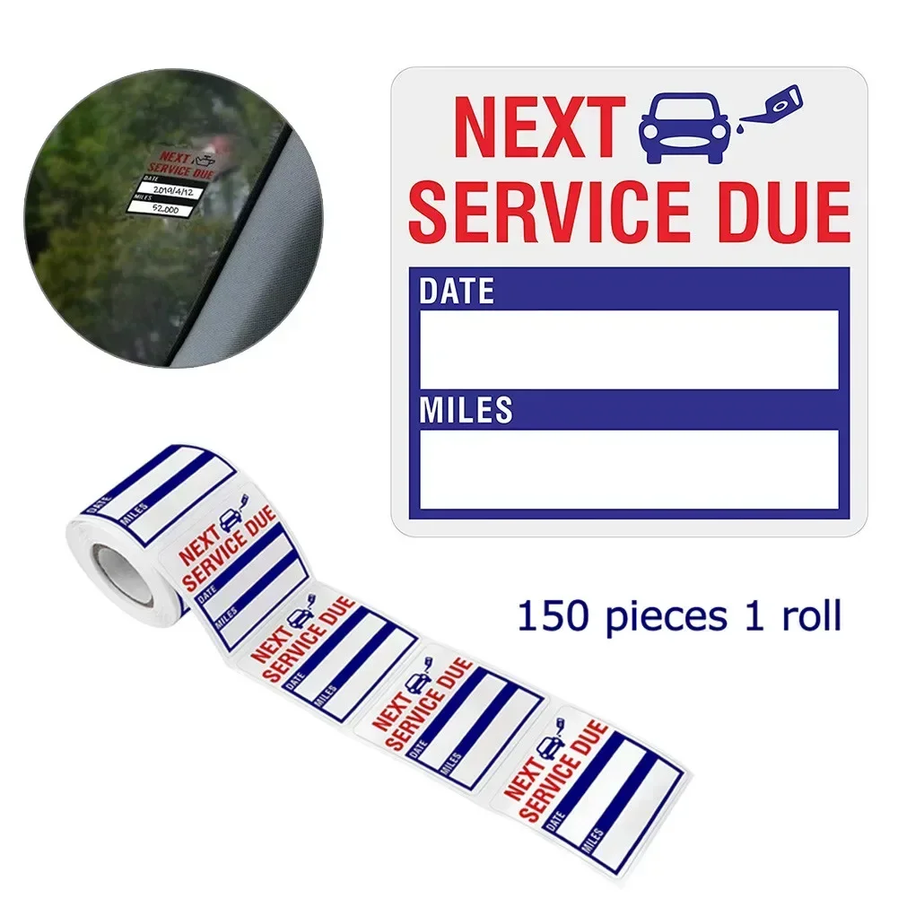 FINDME 150pcs Stickers Oil Change Service Reminder Sticker Oil Change Stickers Oil Changes Adhesive Labels Car Exrerior Accessor