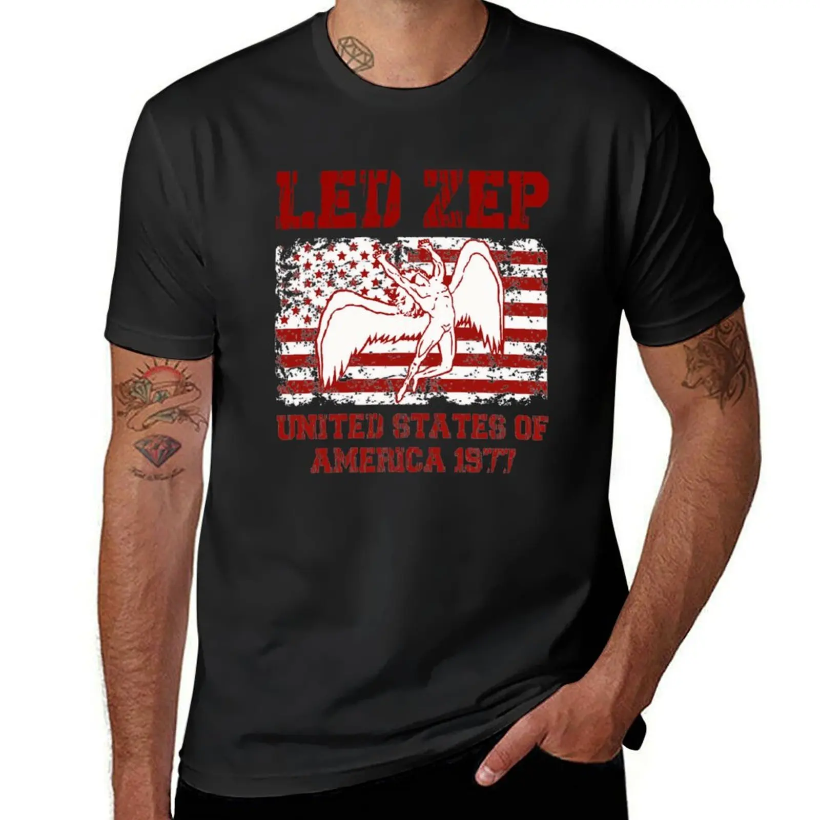 

Led Zep vintage america 1977 T-Shirt baggy shirts luxury designer rapper graphic tees Short sleeve tee Men's t-shirts