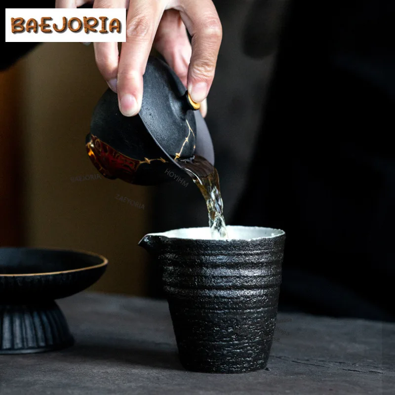 BAEJORIA 1PC 120ml Lacquer Gold Drawing Gaiwan Traditional Tea Tureen Tea Bowl With Lid Kit Tea Making Cover Bowl Tea Item Craft