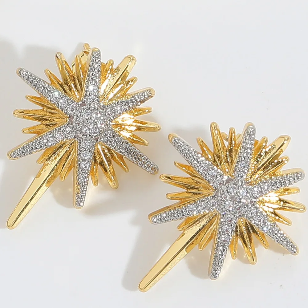 

2026 New Design Six-Pointed Star Earrings For Women, High-End Luxury Fashion Ins Series, Suitable For Banquets And Parties