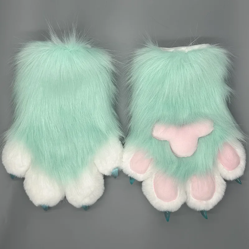 Kawaii Fursuit Paw, перчатки, 25 цветов, перчатки с пушистыми когтями, встроенный свисток, декомпрессионные милые игрушки, карнавальный костюм, вечерние для взрослых