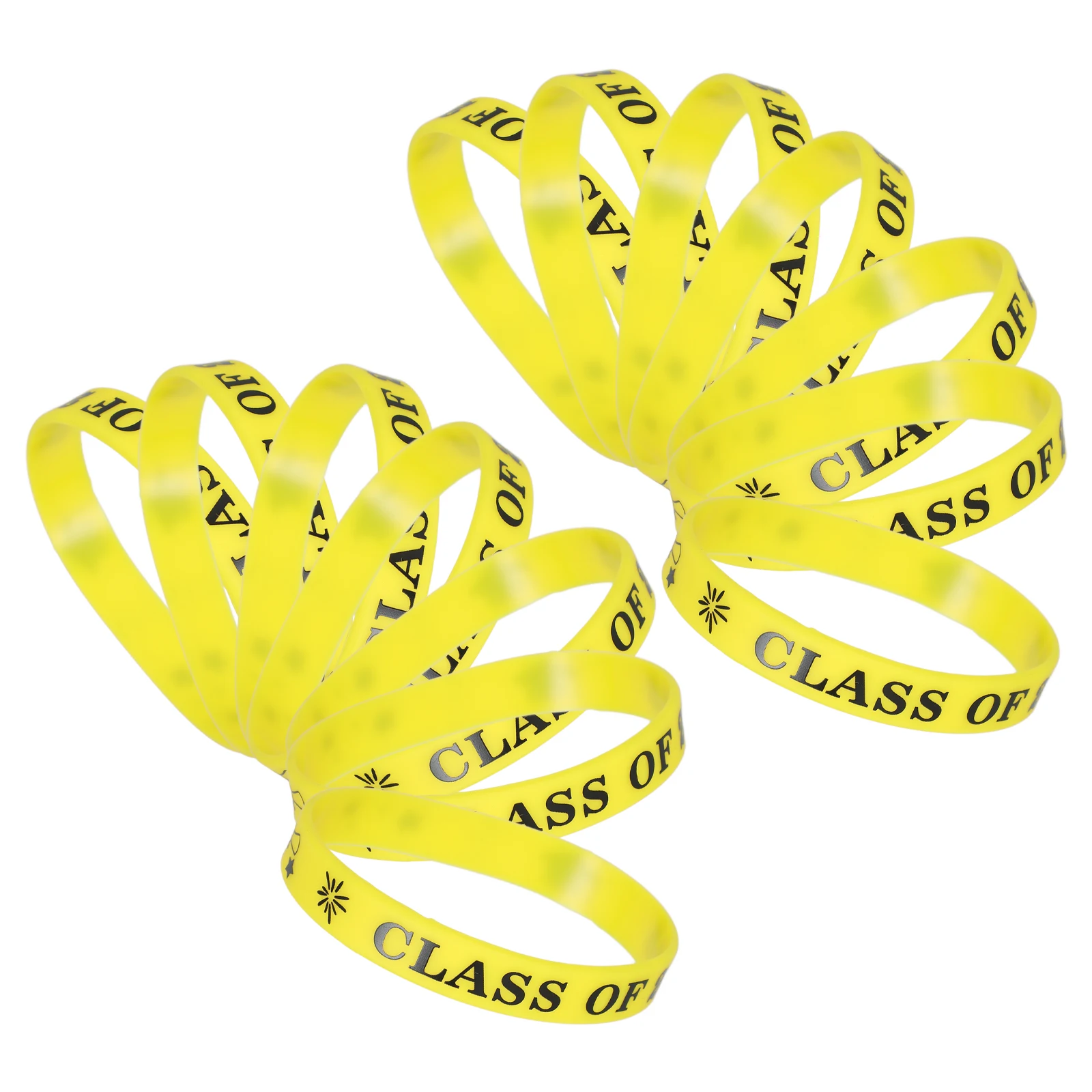 

24Pcs Class Of 2025 Graduation Wristbands Silicone Keepsakes Party Favors Durable Bracelets Supplies