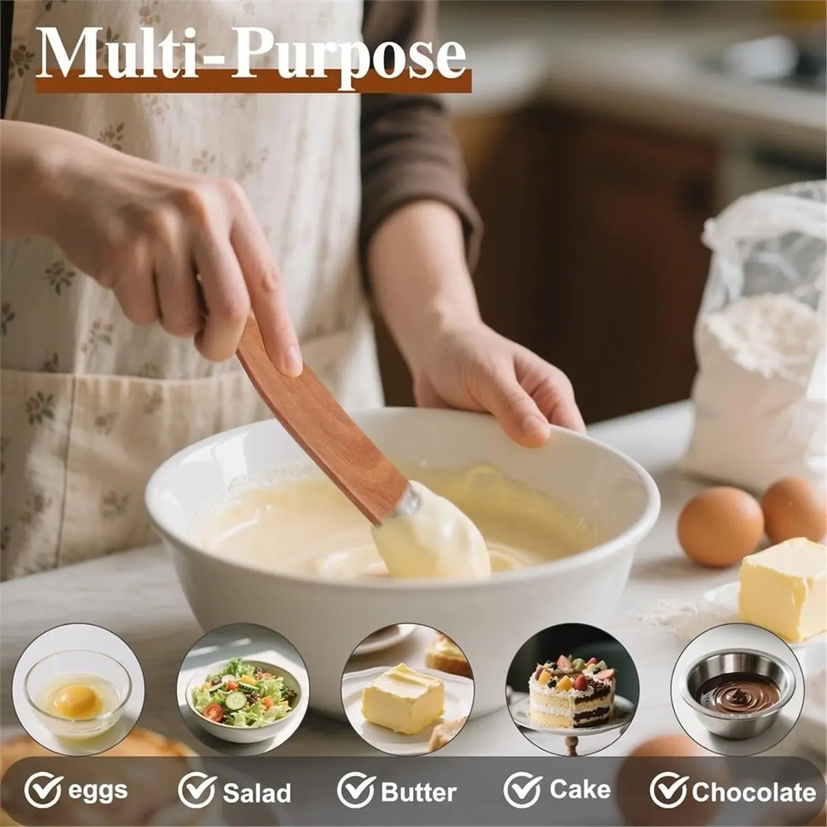 4Pcs Skinny Spurtle for Sourdough , Reaching Bottom of Jars, Dough Whisk, Stirring, Mixing, Spreading