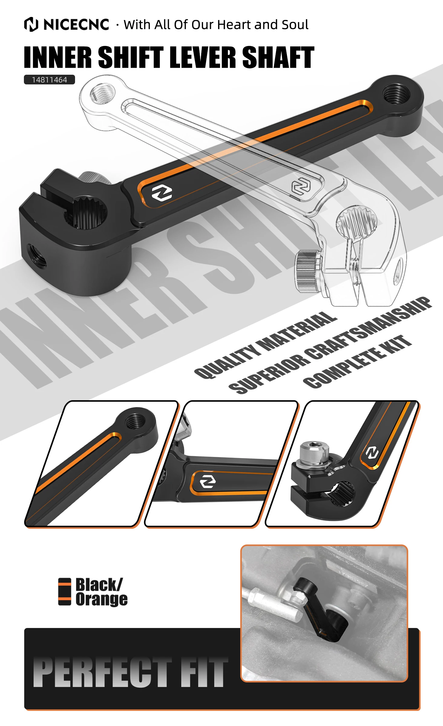 Für Harley Street Glide FLHX 2017–2019 Innenschaltwelle Schalthebel Road King FLHRXS Fat Boy FLFBS 114 Deluxe FLDE 107 – Detail 7