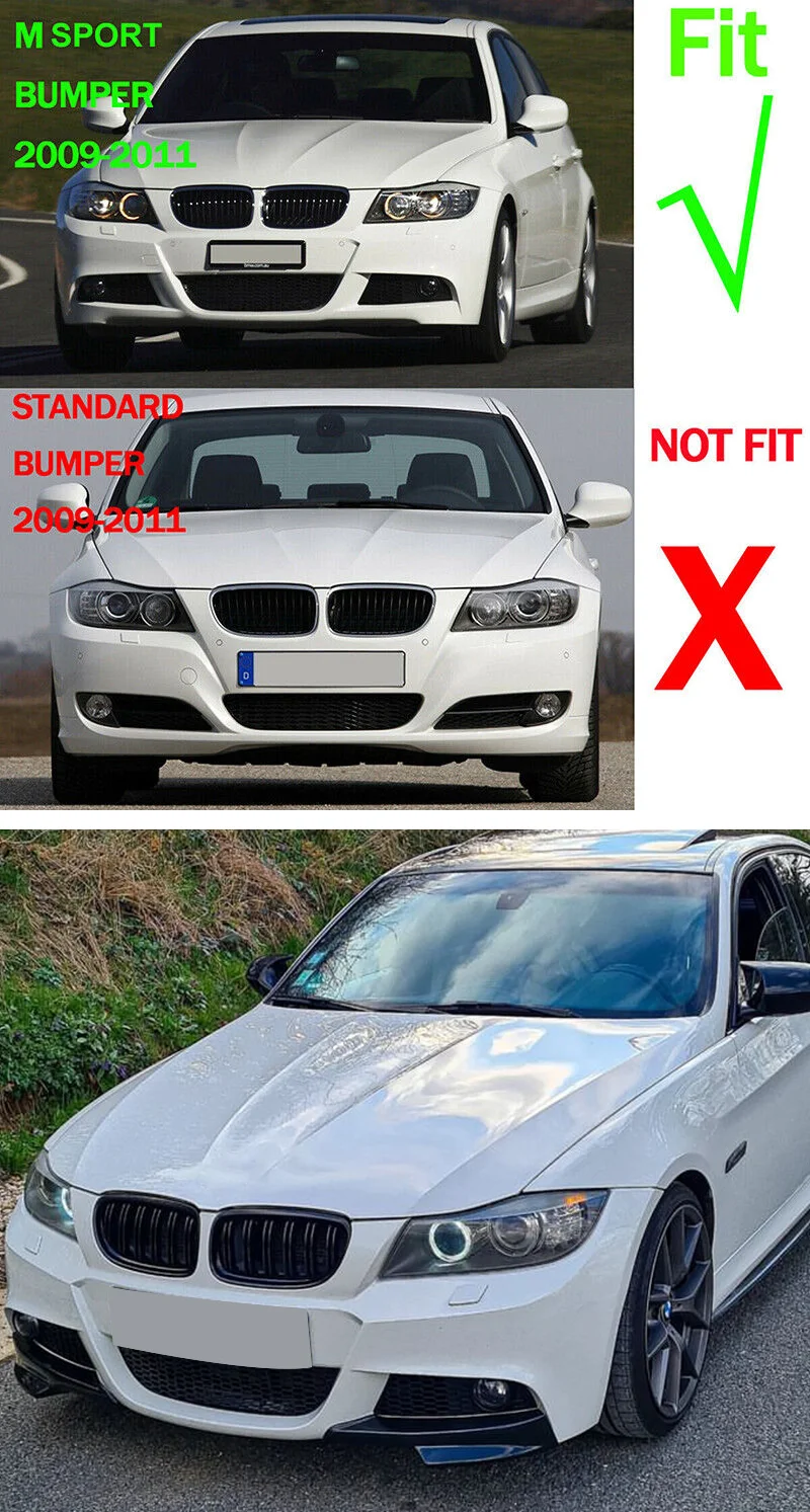 Für BMW Zubehör 3er E90 E91 328i 325i LCI M-Tech Sports 2009 2010 2011 2012 Front Splitter Bumper Lip Covers Carbon Lo – Detail 2