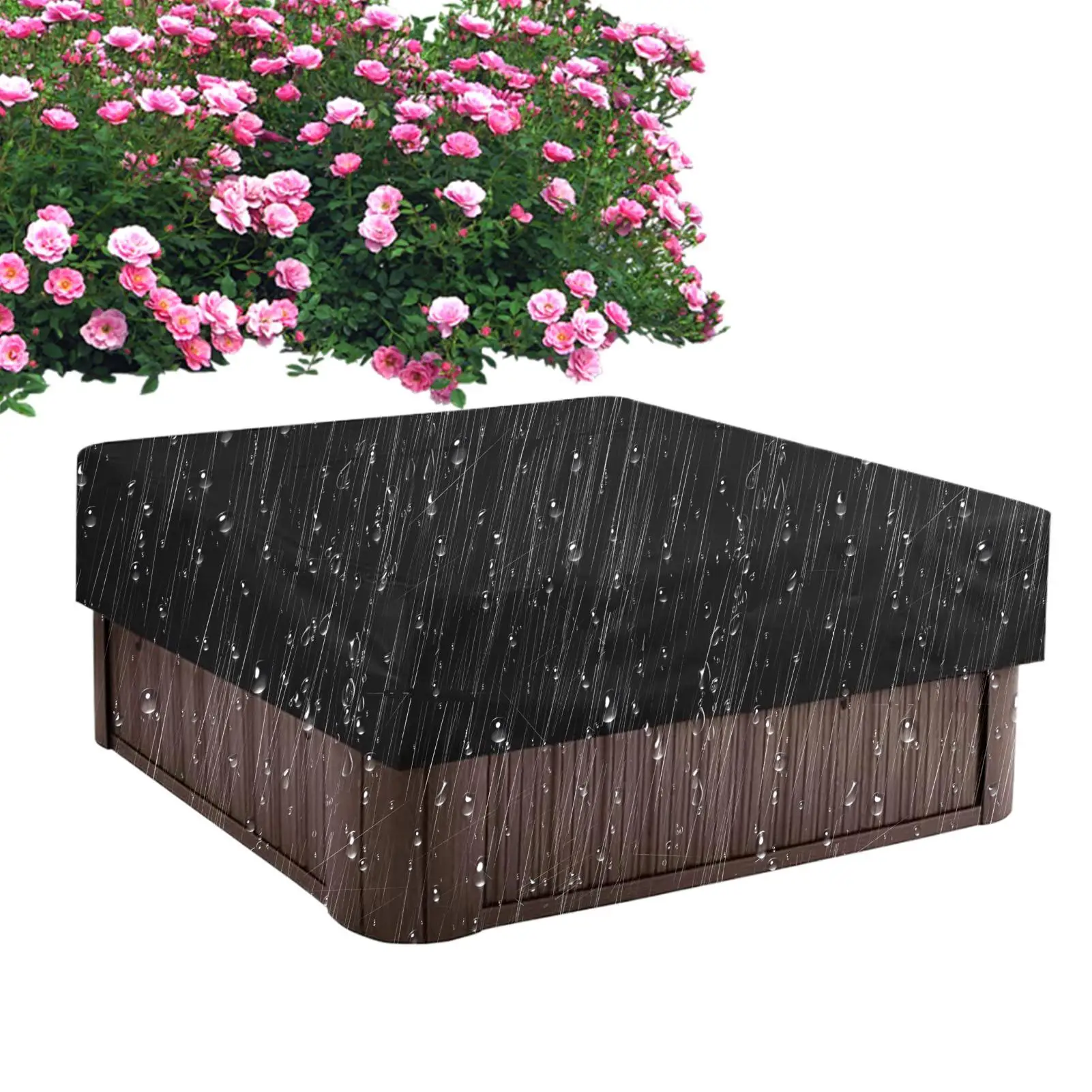 

Hot Tub Cover Heavy Duty Square UV Protection Replacement Spa Cover Caps For Outdoor Garden Backyard Deck Poolside Residential