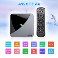 10PCS/LOT Media-Player A95x f3 x3 AIR Tv Box Android Netflix Youtube Wifi Amlogic S905x3 Light 4K 4GB