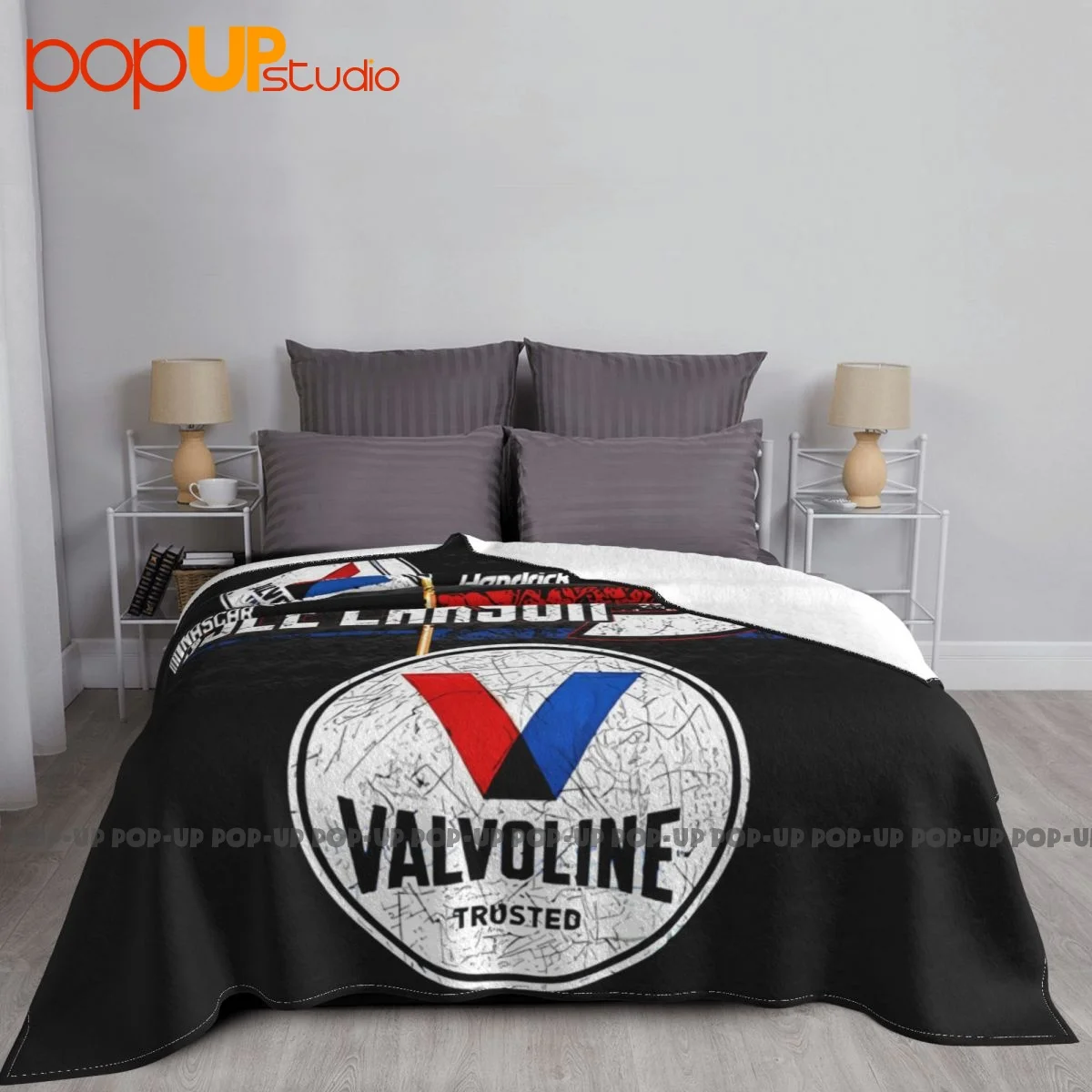 Kyle Larson Hendrick Motorsports Team Valvoline Blanket Warmth Classic Lightweight Bedding Travel Decorative Sofa