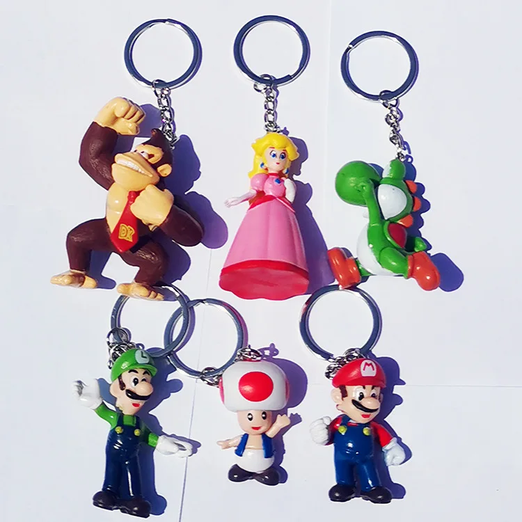 Super Mario Cartoon Alloy Keychain Creative DIY Couple Best Friend Trend Handmade AirPods Bag Small Pendant Gift Randomly One