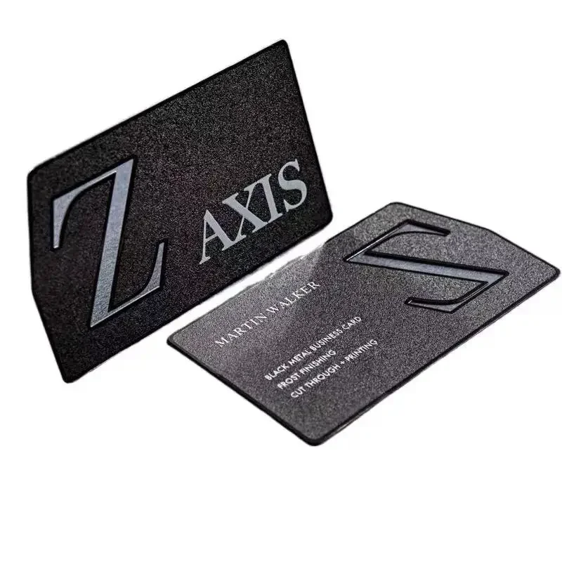 

Визитная карточка из нержавеющей стали с лазерной гравировкой, матовая черная металлическая визитная карточка NFC 216, карточка