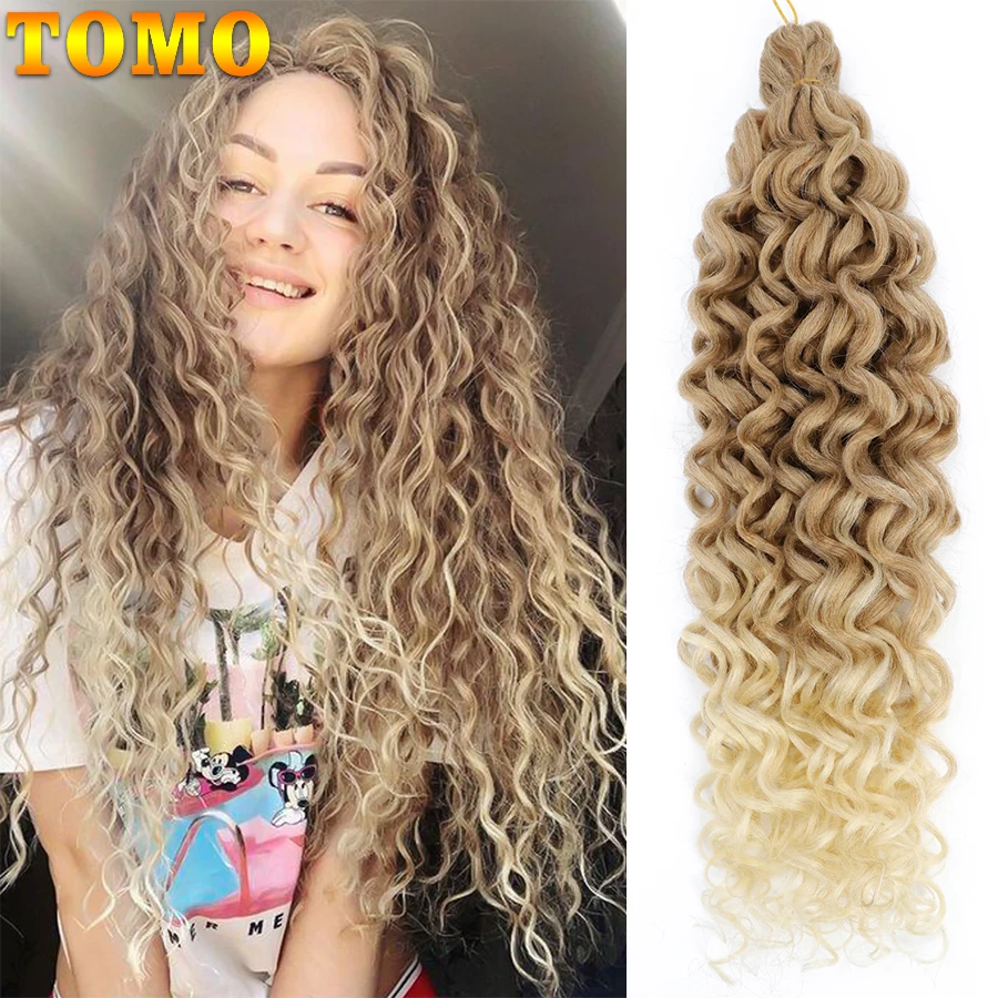 TOMO Ocean Wave Crochet Hair Afro Curls Hawaii Braiding Hair for Women 18 24 Inch Zizi Crochet Braids Deep Wave Twist Extensions