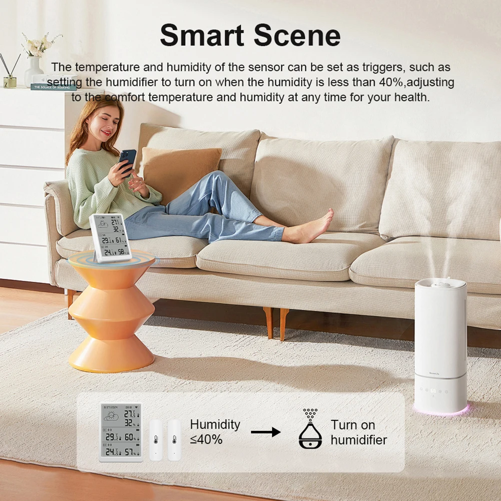 Беспроводная метеостанция, цифровой гигрометр, термометр, умная метеостанция, монитор температуры и влажности, календарь