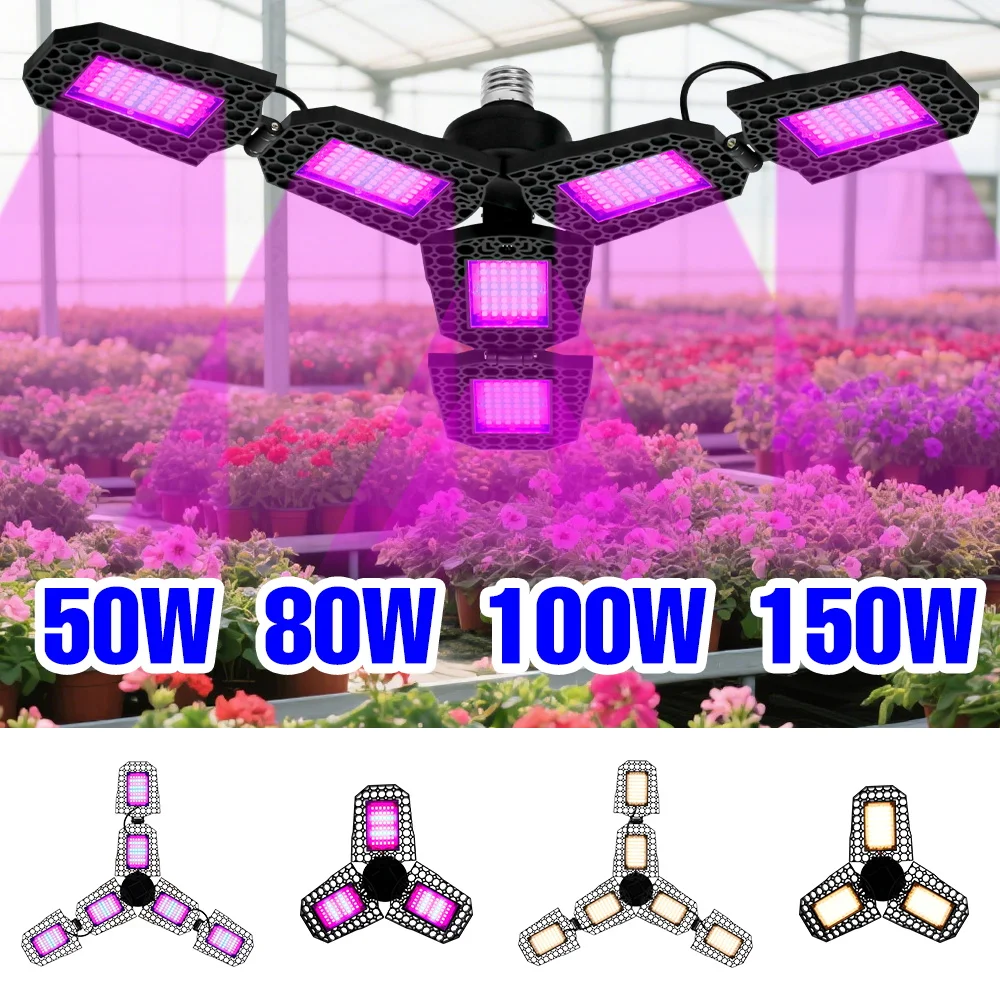 

150W LED Grow Light Bulb Full Spectrum Hydroponics Fill Lamp Indoor Vegetable Greenhouse Tent Flowers Cultivation Plant Lighting