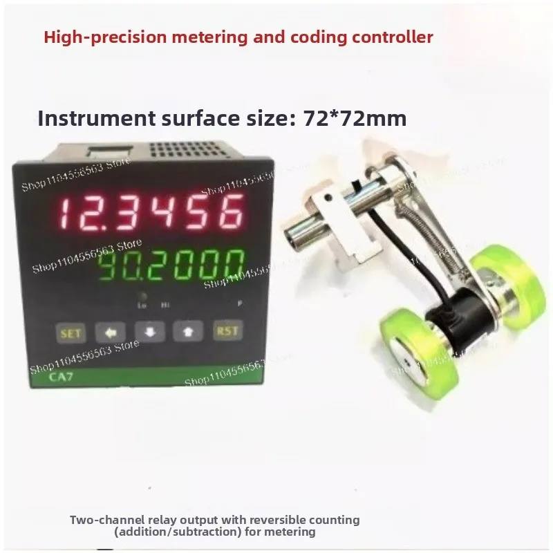 High-Precision Dual Digital Display Plus/Minus Counter,Roller Encoder Meter Wheel,Counting Instrumentwith Alarm Setting Function
