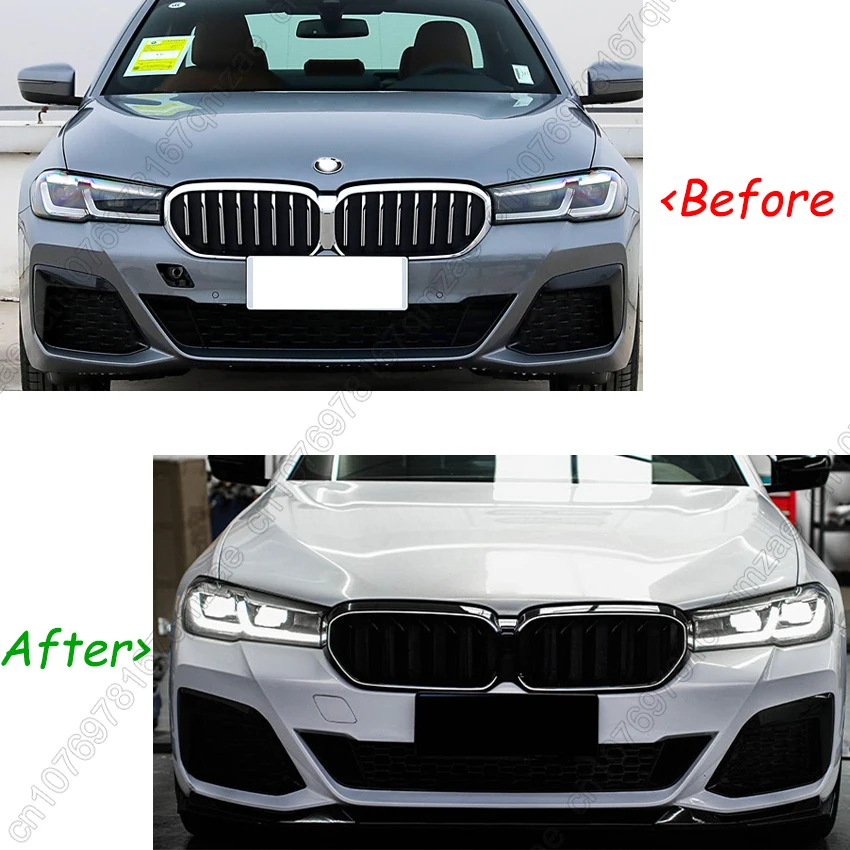 Front Bumper Kidney Double Line LED Light Grill Car Accessories For BMW 5 Series G30 G31 G38 Facelift LCI 2020-2023 100%New