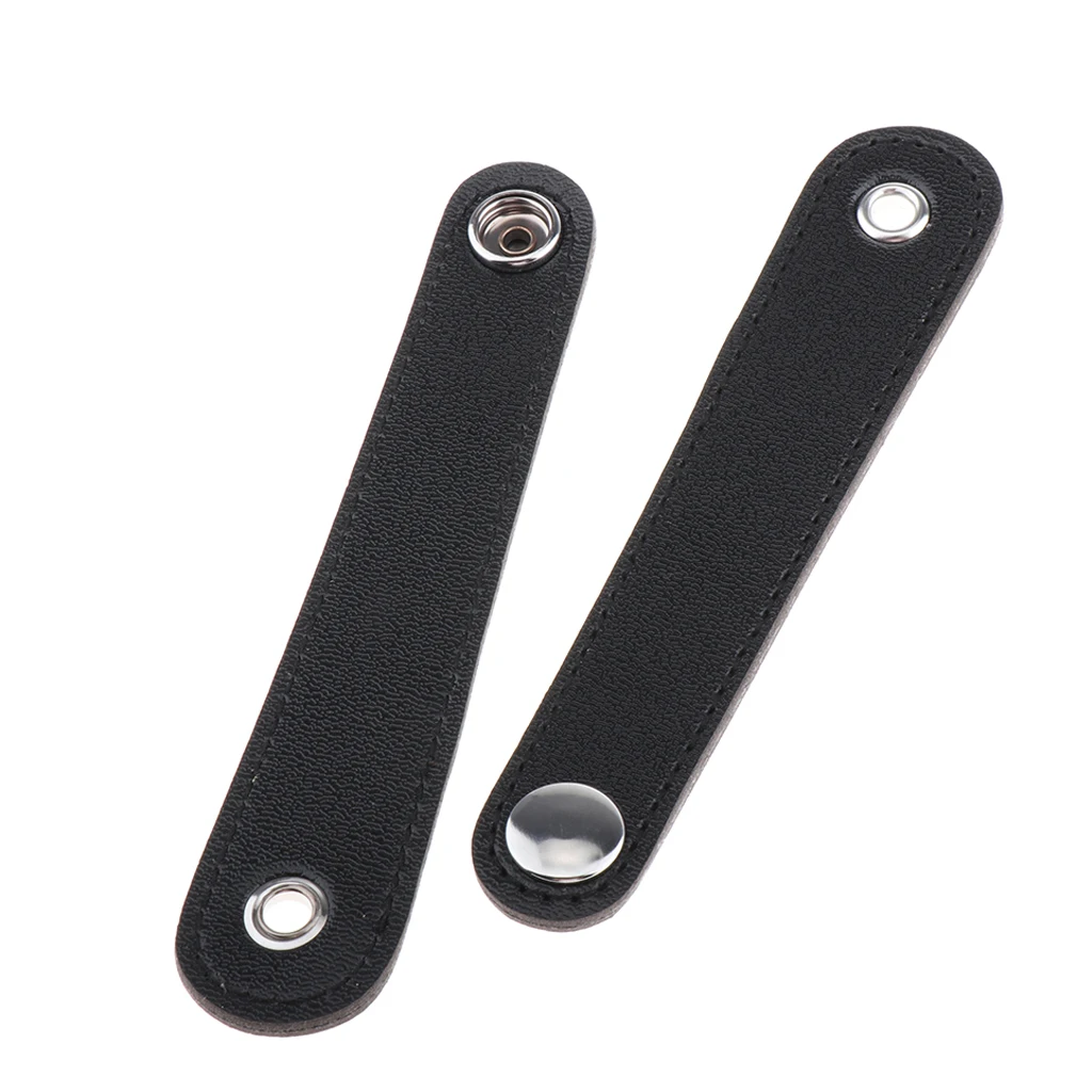 Strap Clasp para acordeão, couro PU, peças de fole preto, suporte, acessórios de hardware