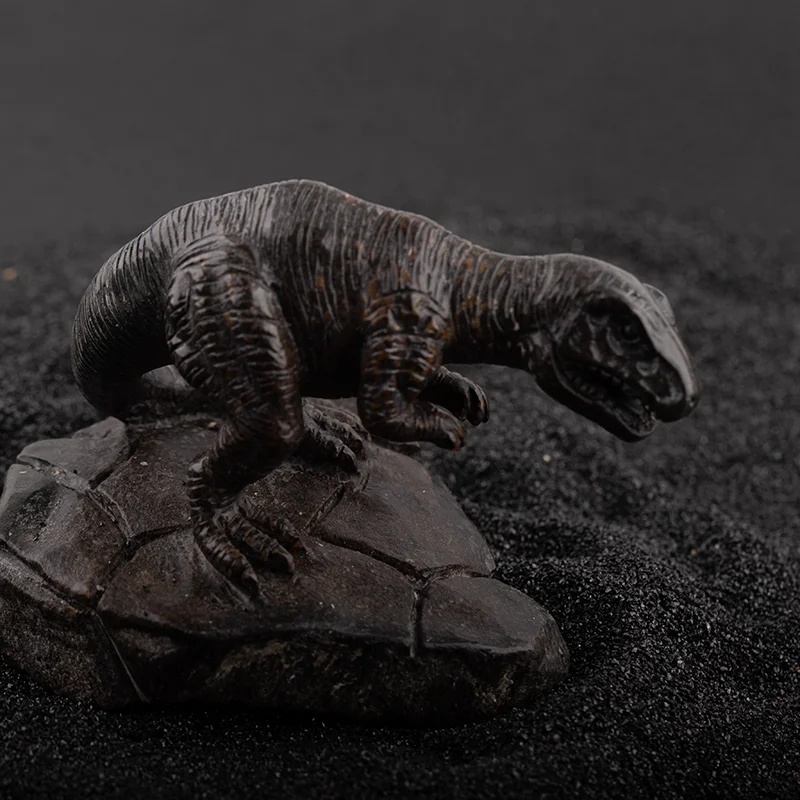 

Unique Textured Natural Material Dinosaur Carving - Handcrafted T-Rex Statue Gif