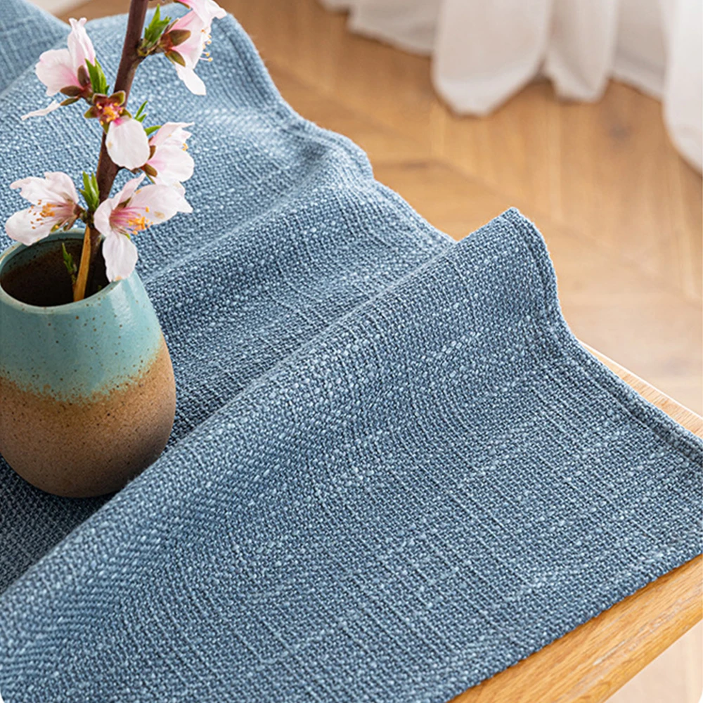 Thicken Fake Linen Textured Stain Resistant Tablecloth Rectangular for Wedding Home Party Dining Banquet Decoration