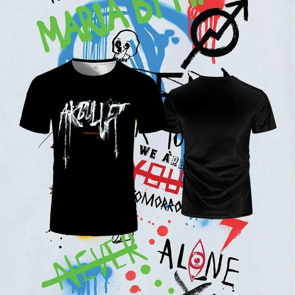 

2025 New Graffiti Letter Print T-shirt Y2K Summer Street Hip-hop Casual Short-sleeved Unisex Daily Harajuku Fashion Tops