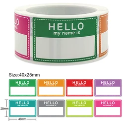 Nome em Branco Adesivos para Recém-Nascido, Etiqueta Colorida, Personalizado, Design de Assinatura, Escola, Escritório, Bebê, Tag, Olá Meu Nome É, 200Pcs
