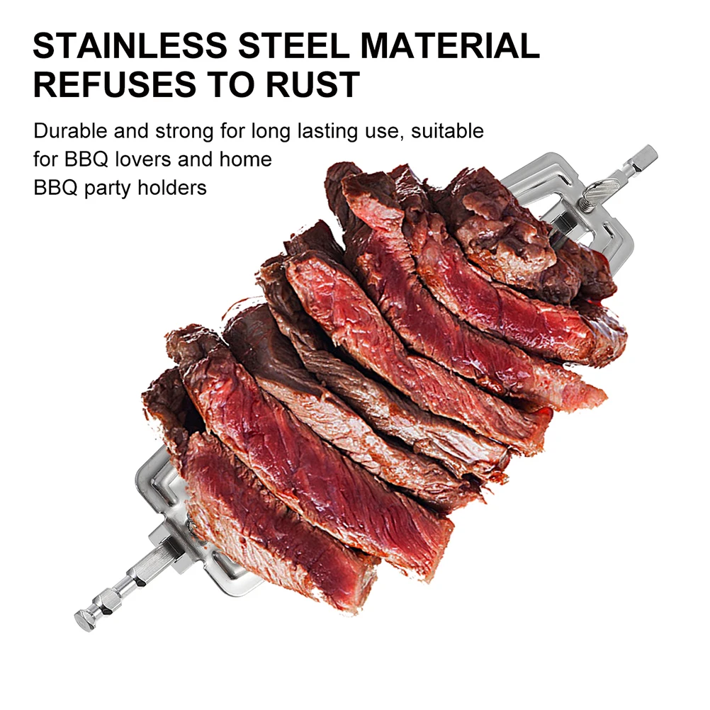 

2pcs Stainless Steel Rotisserie Spit BBQ Forks Home Grill Forks Air Fryer Oven Grilling Accessories Chicken Fish Pork