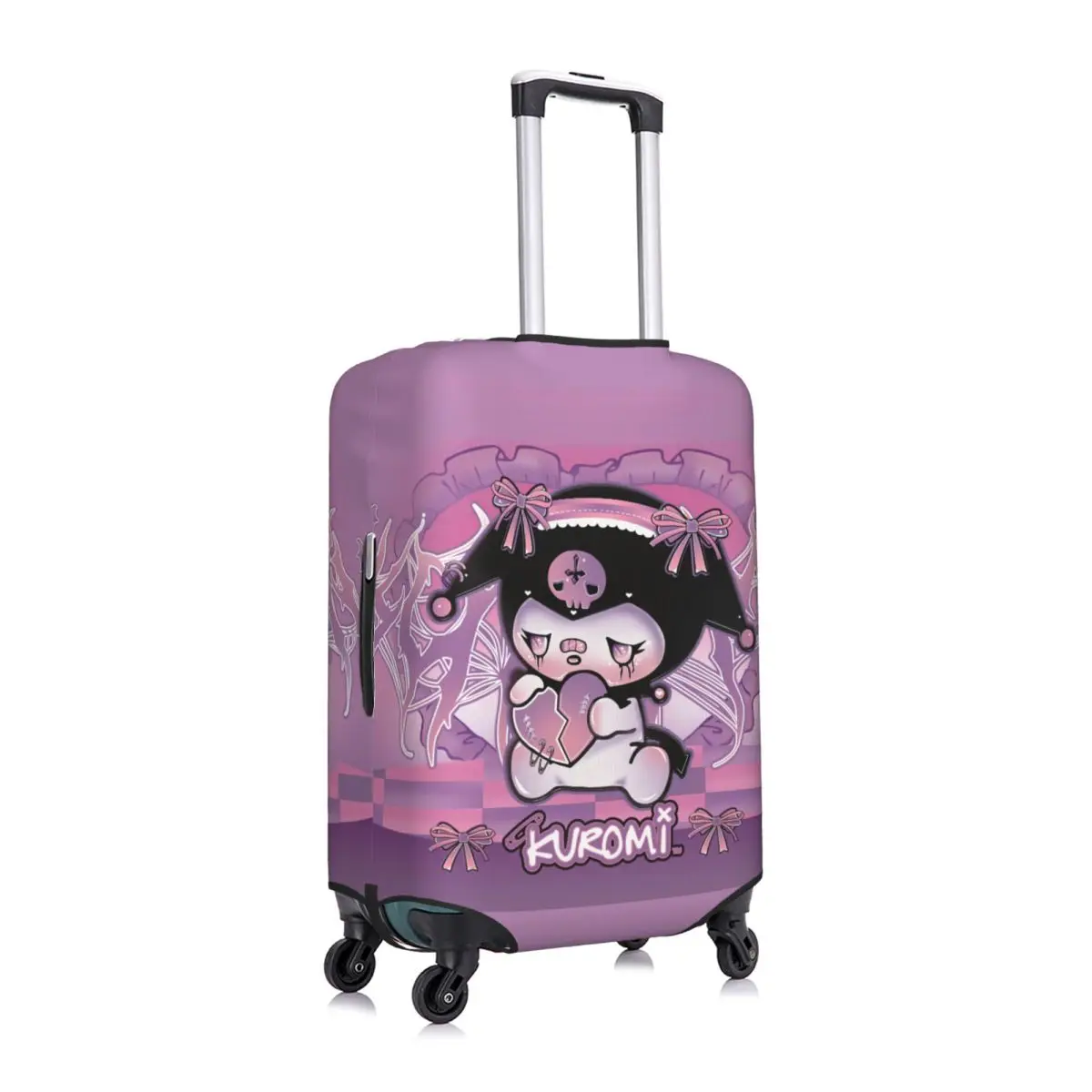 مخصص الكرتون Kuromi الجمجمة غطاء حقيبة الغبار برهان لطيف أرنب أنيمي الأمتعة أغطية حماية لمدة 18-32 بوصة #2