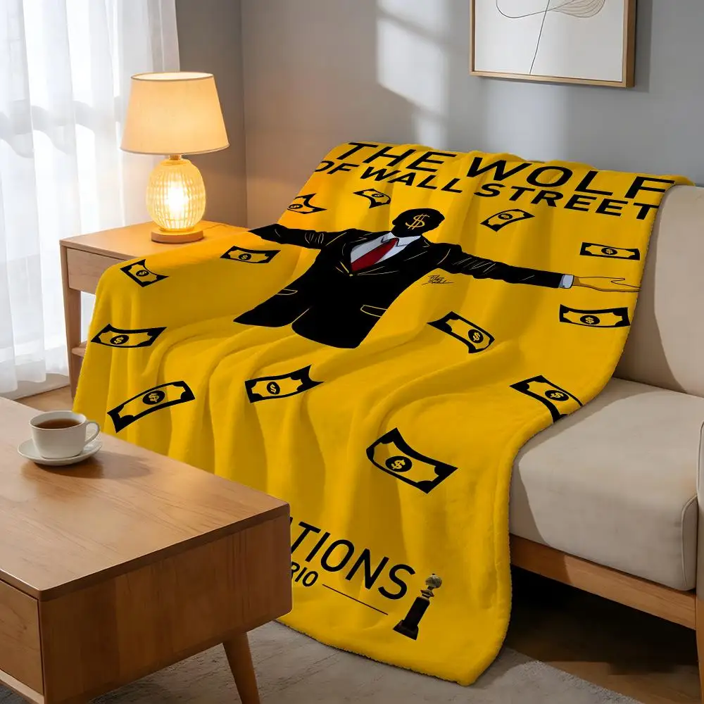 Throw High-Density Short Plush Blanket For Sofa Nap Room Soft Skin-Friendly The Wolf Of Wall Street Money Is King Famous Movie