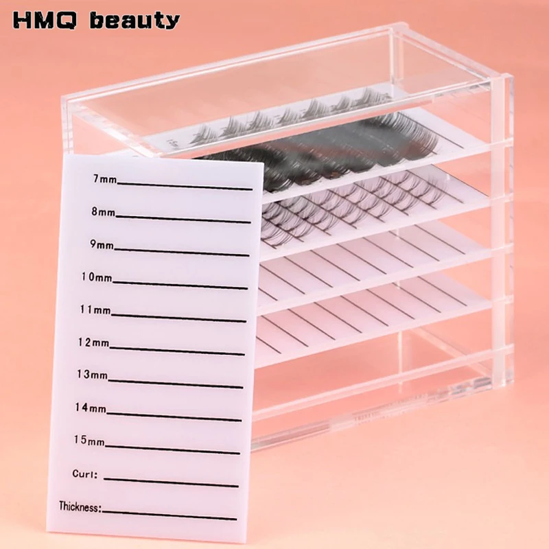 Boîte de Rangement pour Faux Cils à 5 Couches, Palette en Acrylique, Étui Transparent pour Greffe, Présentoir pour Faux-Cils, Outils de Maquillage