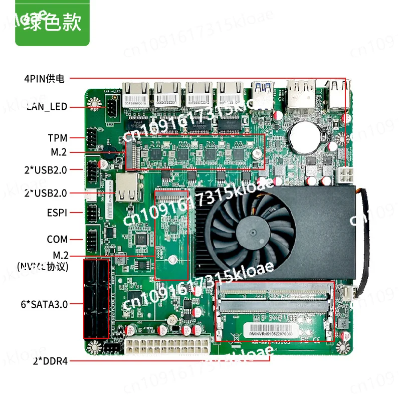 N5100 N5105 NAS main board itx soft route 4 network port 2.5G multi-disk bit 6sataCPU 11th generation