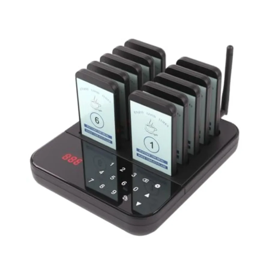 

AGJ Restaurant Pager Beepers Wireless Calling System Guest Customer Queue for Food Court Food Truck Church Nursery Clinic Coffe