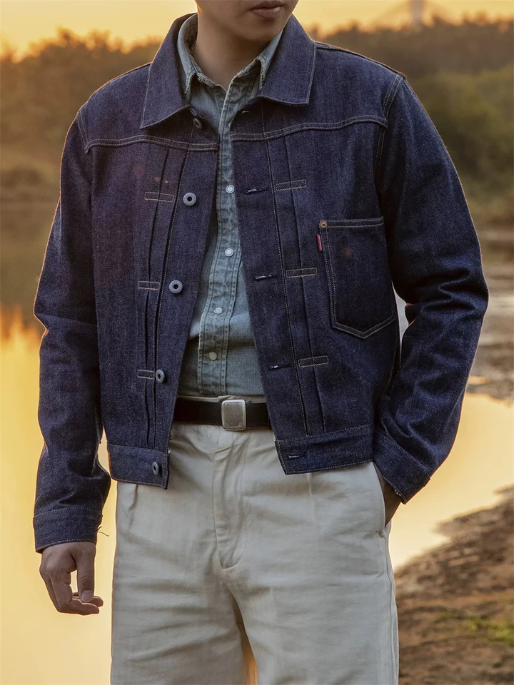 Red Tornado Type 1 506XX Jeans Jacket 14oz Raw Denim Men Rider