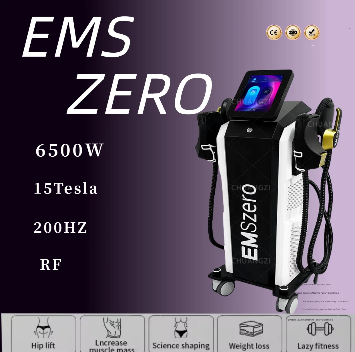 

Emszero Machines 15 Tesla Professional 6500w NEO Body Slimming Muscle EMS Electromagnetic Stimulate Buttock Toning