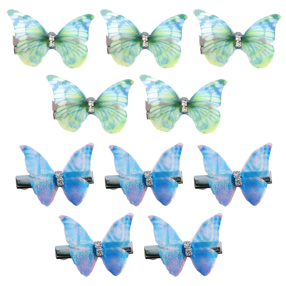 

10 шт., заколки для волос в форме бабочки для женщин, элегантная нежная заколка для волос, стильные аксессуары для волос, вечерние, свадебные, зажим для головного убора