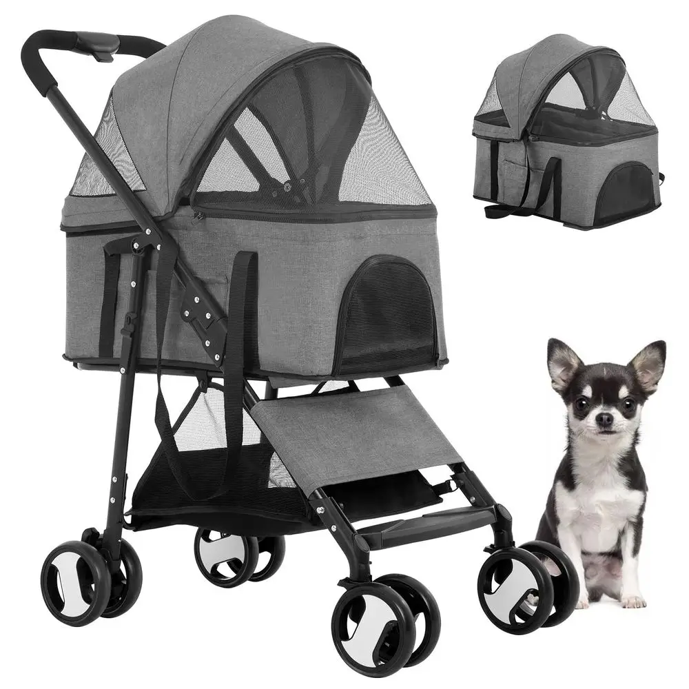 Pet Stroller Premium 3-in-1 Multiunction Dog Cat Jogger Stroller or Medium Small Dogs Cats with olding Lightweight Travel & Deta