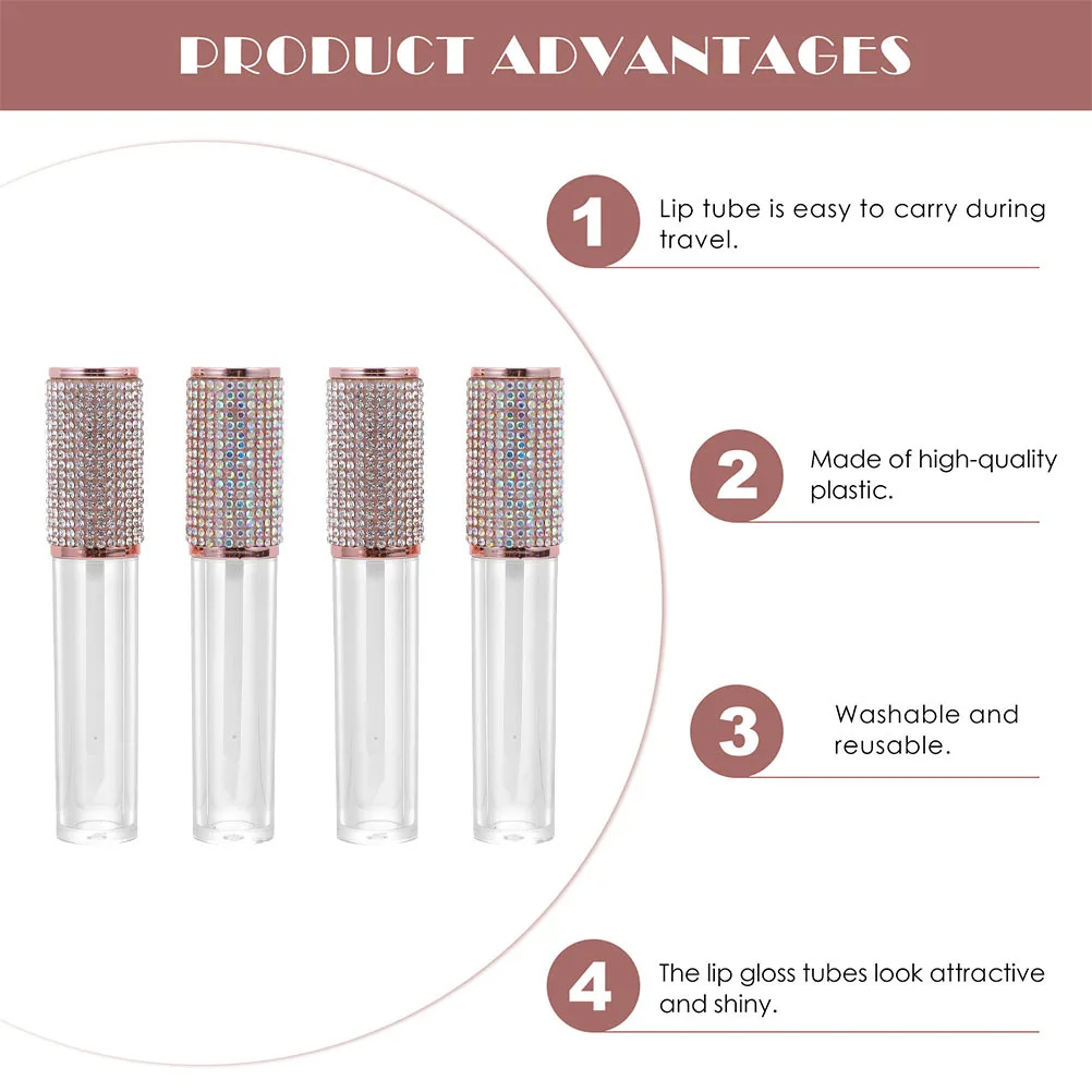 4 stuks glansbuis hervulbare lege doe-het-zelf draagbare compacte reisformaat mode lipglazuren fles voor vloeibare oliebalsem