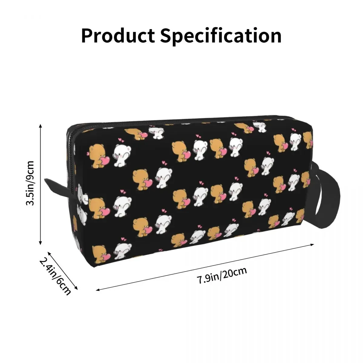 Cute Milk Mocha Makeup Bag Cosmetic Organizer Storage Dopp Kit Toiletry Cosmetic Bag for Women Beauty Travel Pencil Case