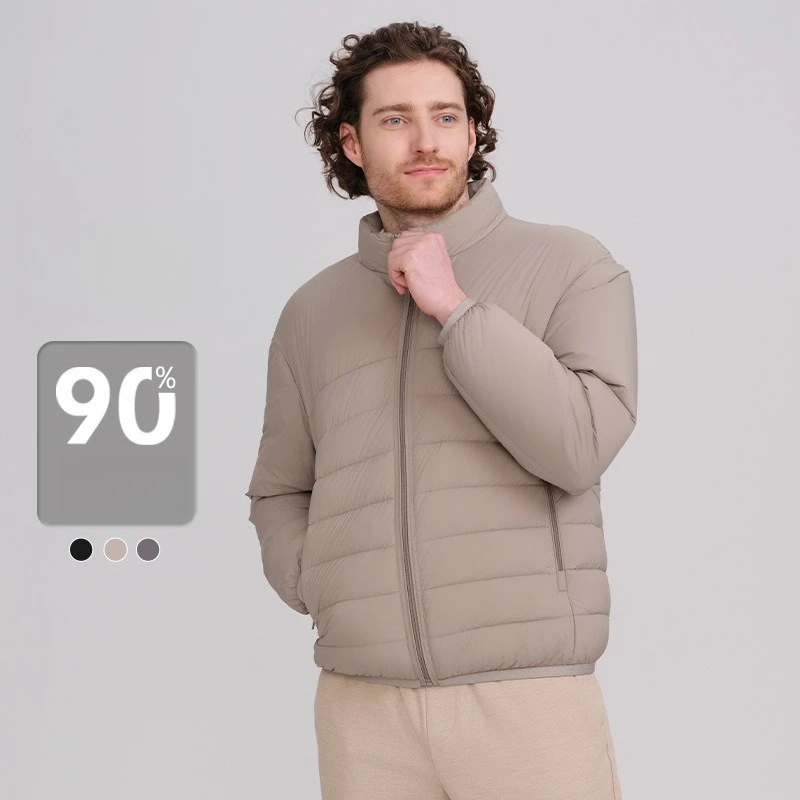 

Новое поступление 2025, мужской утепленный короткий пуховик с воротником-стойкой - осенне-зимняя теплая верхняя одежда больших размеров