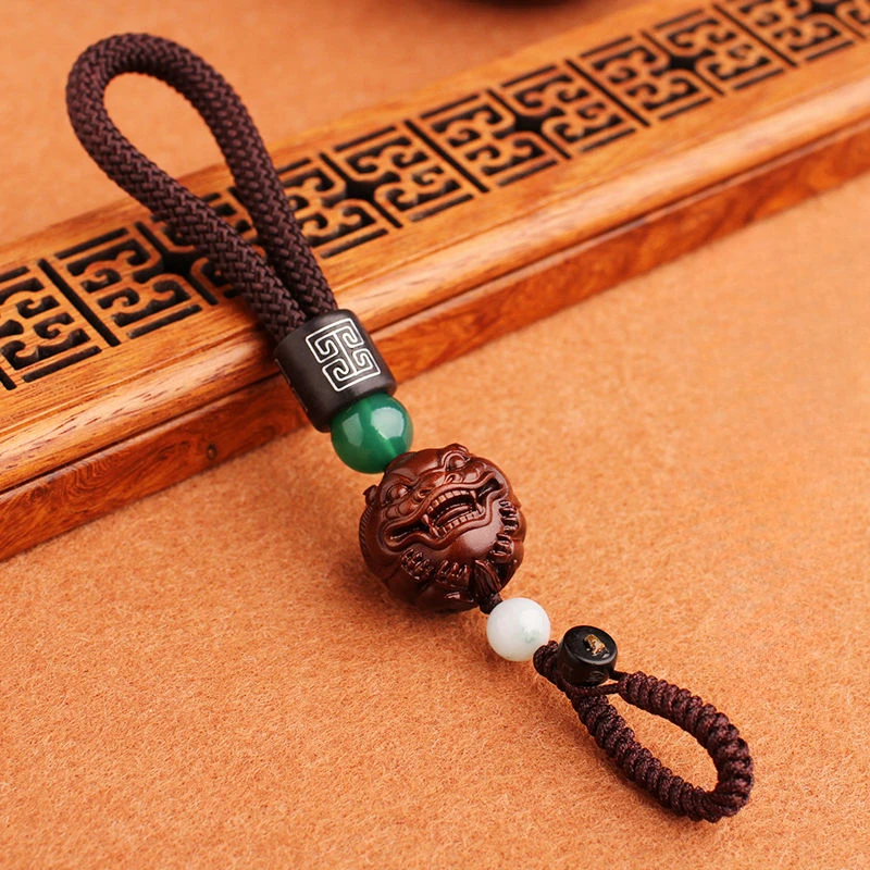 Original Lucky Lucky High-Grade Ebony Key Pendants Rosewood Car Key Lanyard