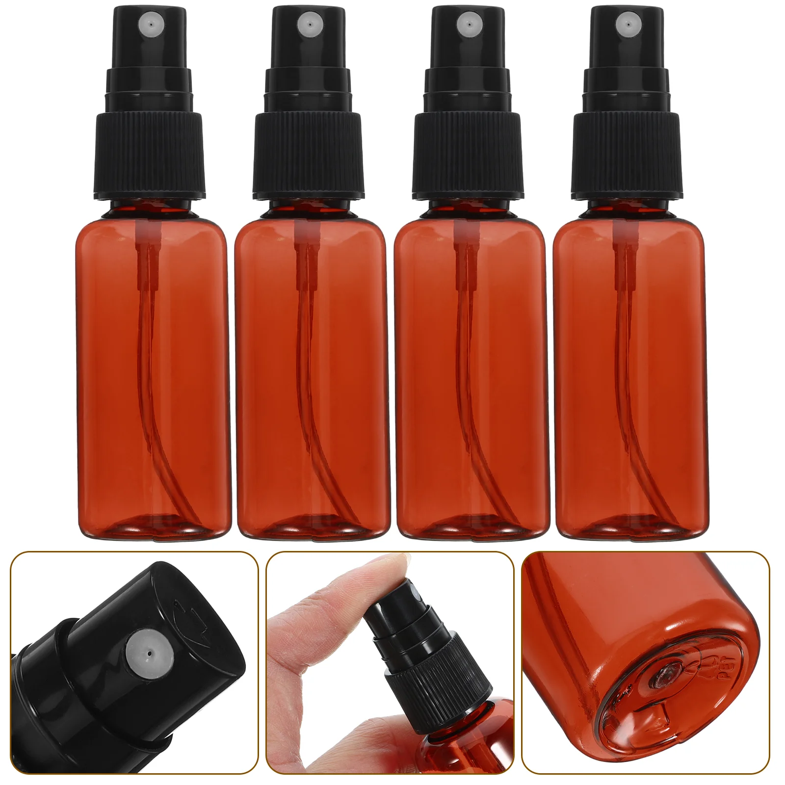 

10/20pcs Mini Brown Plastic Press Pump Small Empty Spray Bottle Skin Care Make Up Container Oils Liquid Perfume Atomizer