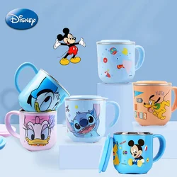 Disney Mickey Mouse Stitch Cartoon Cups Stainless Steel Milk Cup Mugs Anime Figure Frozen Elsa Drink Water Cup Kids Coffee Mug