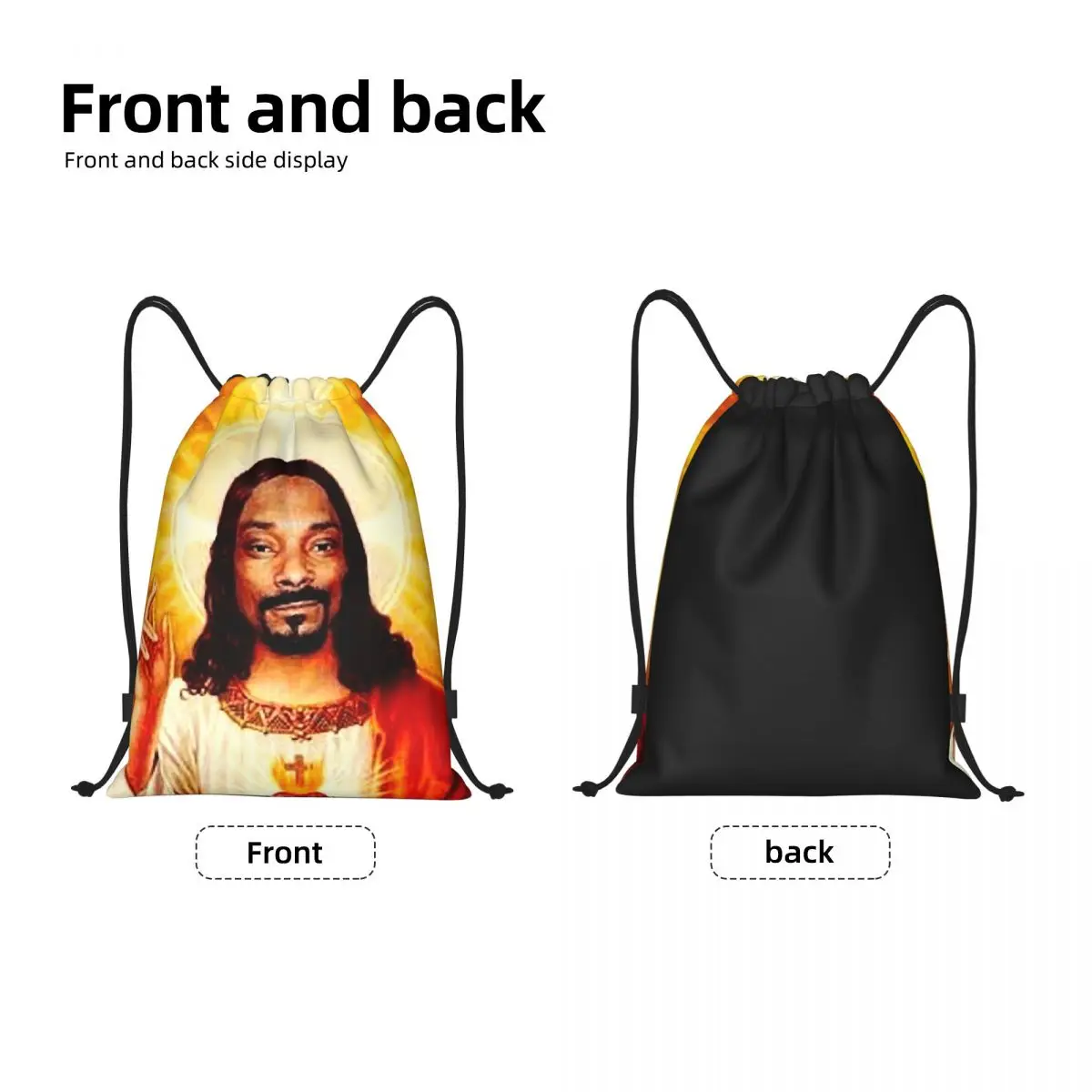 Snoop Dogg Saint Jesus Meme Drawstring Bag Men Women Portable Gym Sports Sackpack Training Backpacks