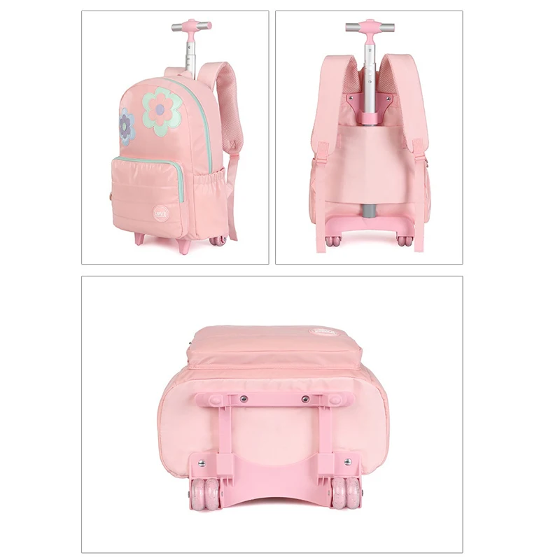 Sac à dos d'école roulant pour enfants, pour adolescentes, bagages de voyage, chariot, ensemble de sacs d'école, sac à dos à roulettes, sac de livre pour étudiants