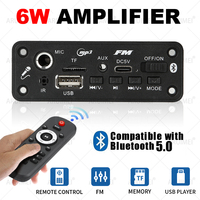 DC 5V Bluetooth 5.0 MP3 Decoder Board 6W Amplifier MP3 Player Support Call Recording 3.5mm USB TF FM for Module Car Speaker